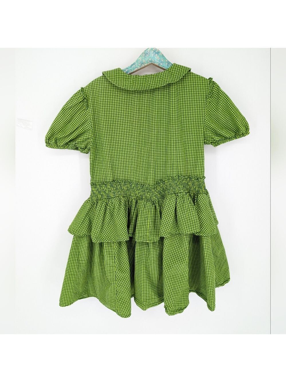 Urban Outfitters Claire Babydoll Mini Dress 100% Cotton green Small - Picture 6 of 8